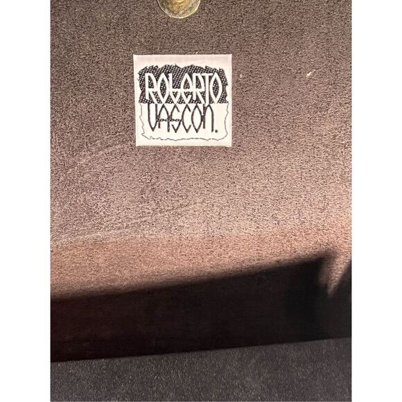 Rare * Vintage Roberto Vascon Leather Snake Embossed Crossbody - Picture 6 of 6